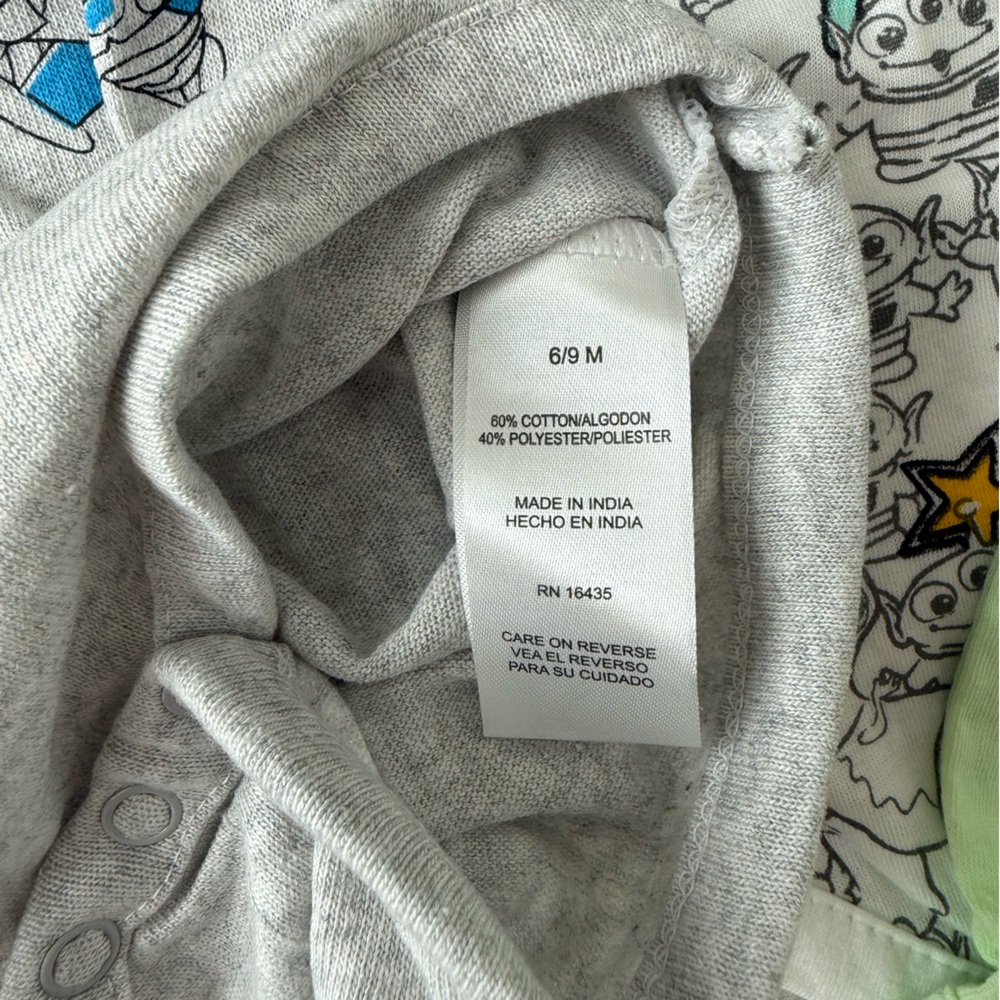 NWT Disney Baby Toy Story Bodysuit Set - Light Green & Gray - Picture 4 of 5